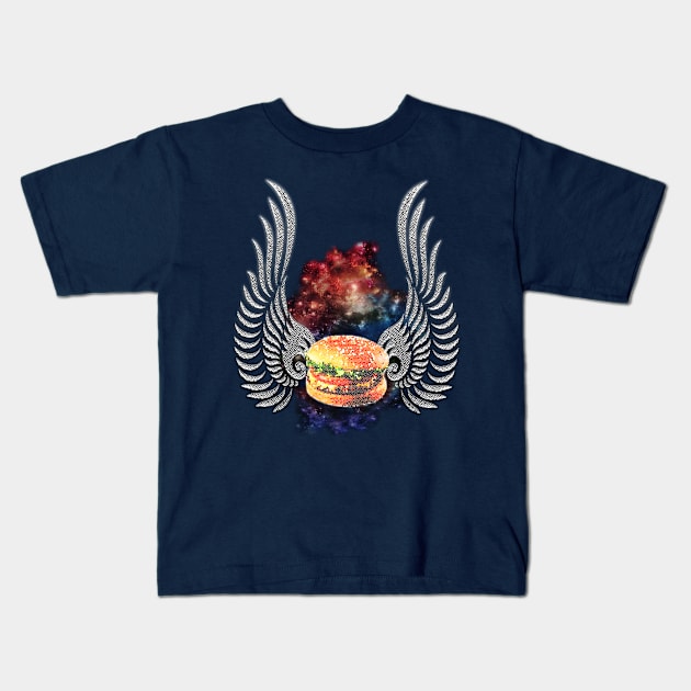 Flying Burger Kids T-Shirt by tsign703